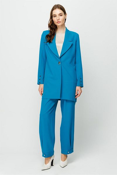 Esswaap Oversize Çicit Jacket and Turquoise Trousers Set