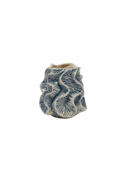 Warm Design Organic Patterned Wavy Shaped Vase