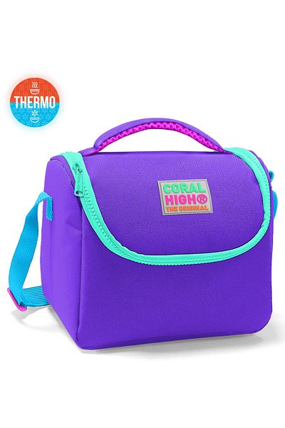 Coral High Kids Purple Color Detailed Thermo Lunch Box 11734