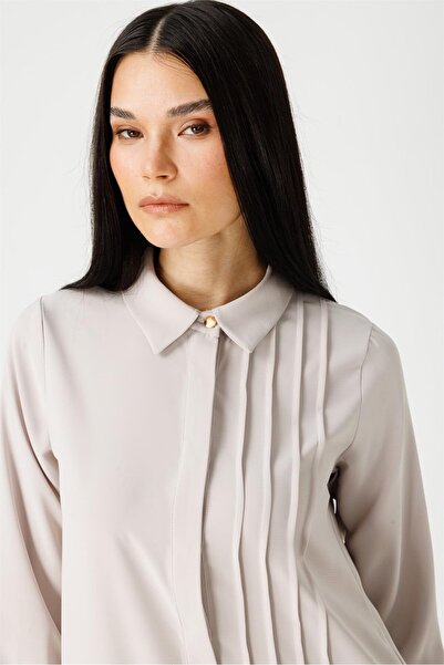 Esswaap Dikiş Detaylı Pantolonlu Takım  Taş