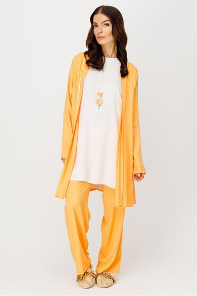 Esswaap Mango Comfortable Fabric Jacket and Pants Set with Tunic