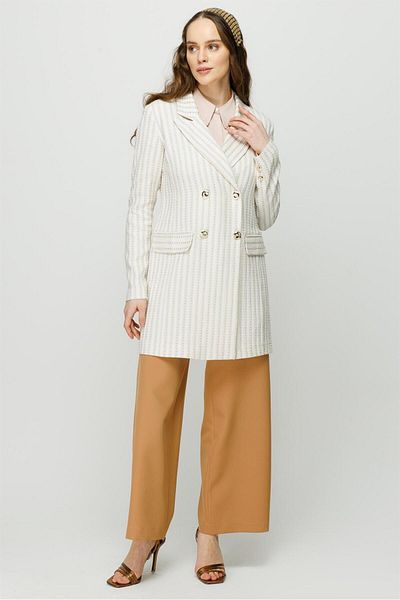 Esswaap Double Breasted Closure Jacket Trousers Set Mink