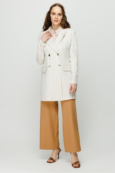 Esswaap Double Breasted Closure Jacket Trousers Set Mink
