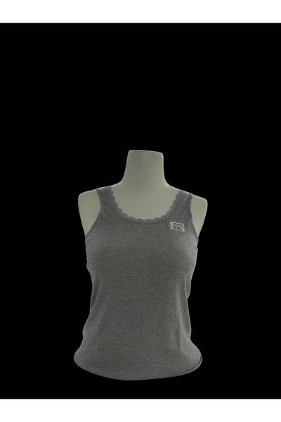 Kolcu Gray Lace-Up Collar Wide Strap Women's Athlete