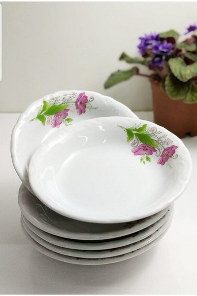 Porland Porcelain Dinner Plate Garnet 16cm Set of 6