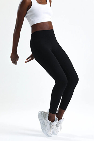 JILLY Htc Μαύρο Συνδυασμένο Ψηλόμεσο Ελαστικό Καλσόν Lycra