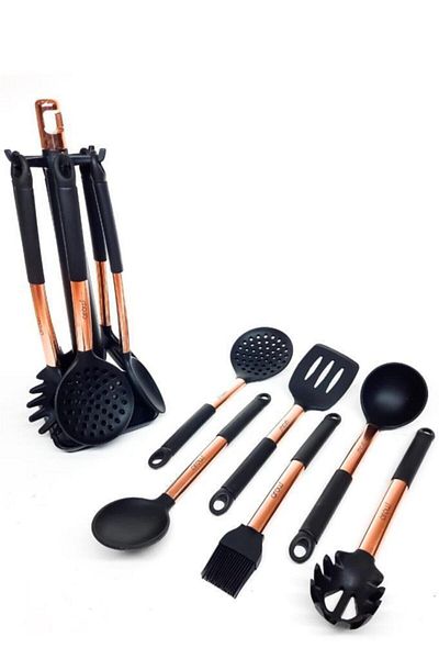 AROW Helper 7 Piece Silicone Scoop Set Copper Color