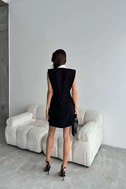 Eka Γυναικείο φόρεμα με μαύρα κουμπιά 0709-4050