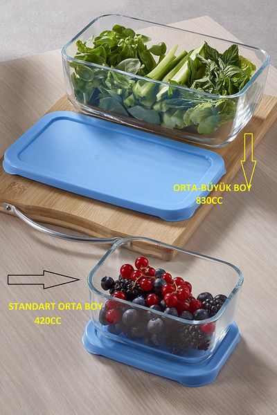 Paşabahçe 6 Pieces530743 Snowbox Storage Container Set with Medium Large Lid 830cc