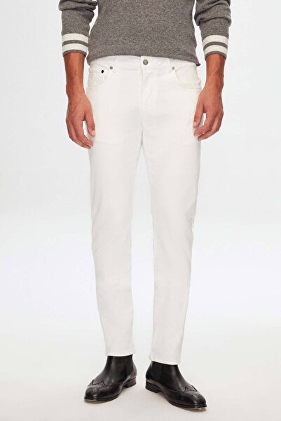 Damat Slim Fit Ekru Denim Pantolon
