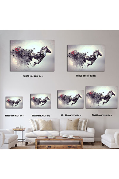 TrendCanvasArt Koşan At Dekoratif Kanvas Tablo,Salon Hayvan Resmi