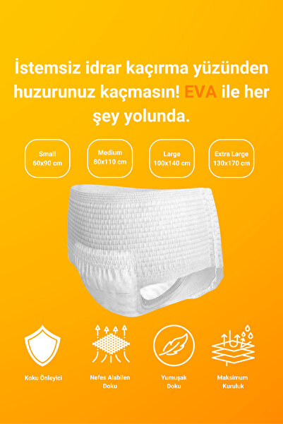 EVA Emici Külot Medium(80-110CM) Large(100-140CM) 2 Paket 20 Adet DAR KALIP DÜŞÜK BEL