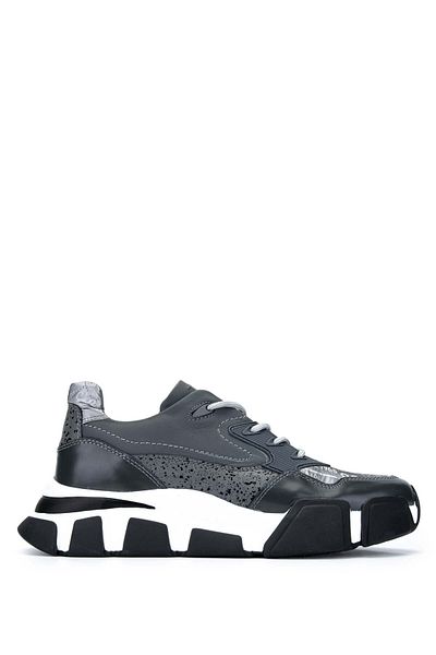 Tamer Tanca Men's Genuine Leather Gray Sneakers & Sports Shoes