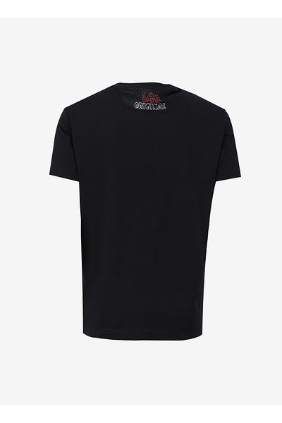 Lee Cyklistický límec Černé pánské tričko L241330001 Tričko Crew Neck
