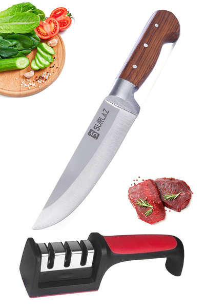 SürLaz Bıçak Seti 2 Parça Et Bıçağı Meyve Bıçağı Kasap Bıçağı Kurban Bıçak Seti
