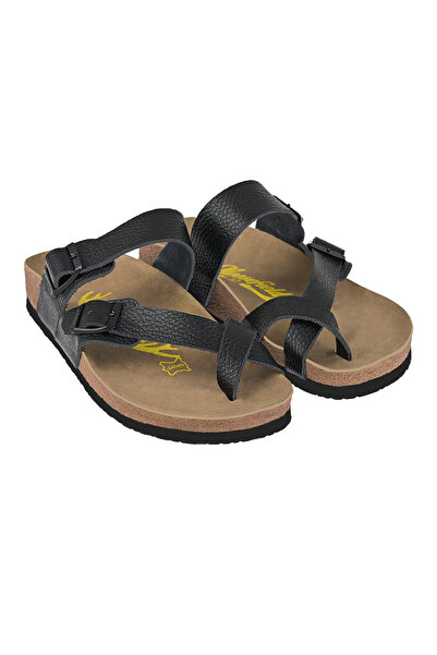 Moosefield Papuci unisex negri din piele naturală