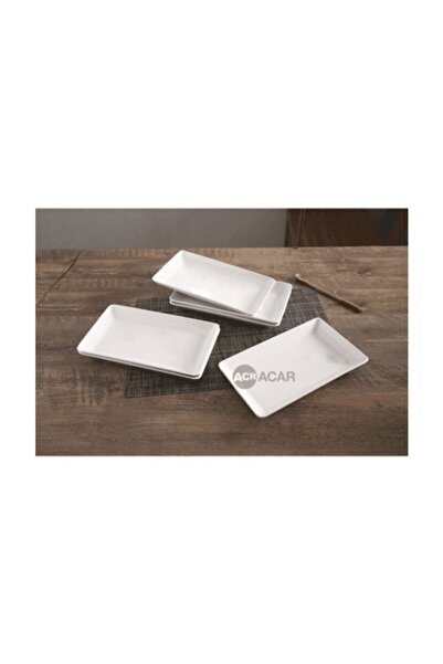 Acar Süt Porselen Kayık Tabak Tekli 26.5x15 cm