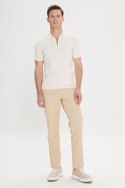ALTINYILDIZ CLASSICS Ανδρικό πλεκτό μπλουζάκι Jacquard Polo Neck 100% βαμβακερό - Κανονική εφαρμογή