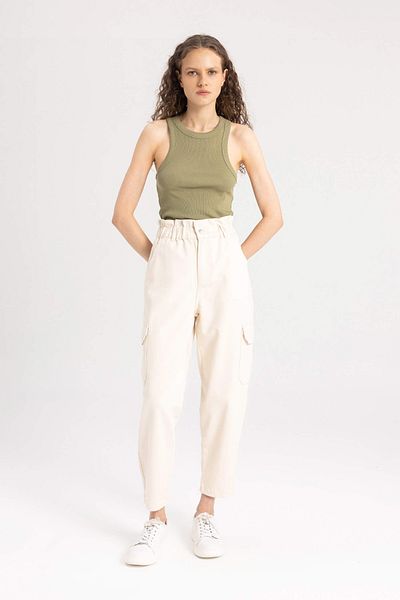 DeFacto Women's Ecru Jean Trousers - C1255ax/nm86