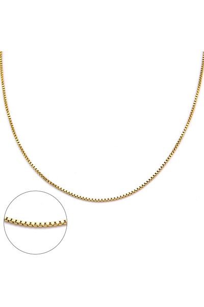 FerizZ Gold Plated 1mm Thickness Unisex Thin Chain 45 Cm Zn-239