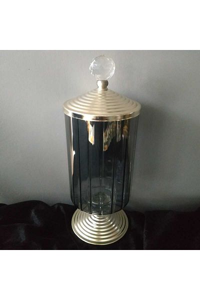 HİLALKRİSTAL Smoked Glass Dragee - Turkish Delight and Cookie Holder