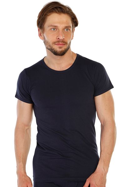 TOLIN Navy Blue Single Jersey Undershirt Men's O Neck 314 - Pack of 3 100% Cotton