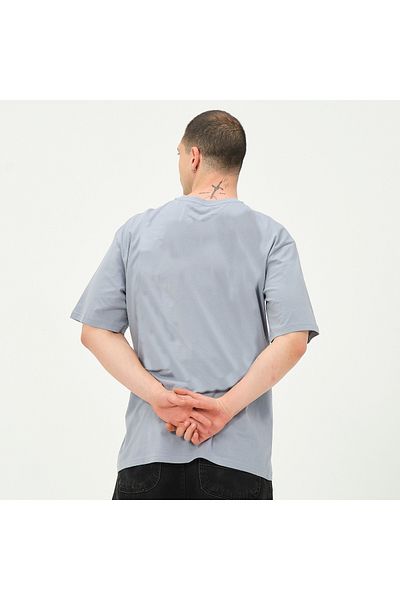 Owut Collection Ανδρικό μπλουζάκι με γκρι στάμπα με λεπτομέρειες