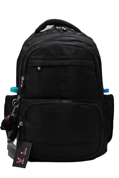 Bevitton Custom Water Repellent Fabric Black Unisex School Backpack A3165