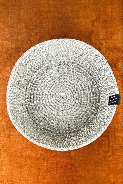 Tiesa Home Round Jute Rope Wicker Mesh Bread Basket Bread Holder Gray