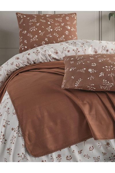 Altınbaşak DOWERY 100% COTTON 4 PIECES DOUBLE PUFF, SHEET AND PILLOW SET IN "SPECIAL BOX"