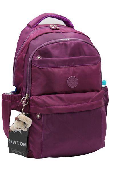 Bevitton Custom Water Repellent Fabric Plum Unisex School Backpack A3172