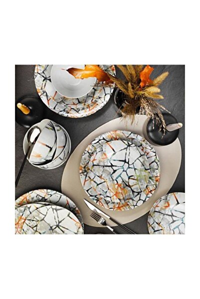 Kütahya Porselen Teos 24 Parça Yemek Takımı Krem Nano Dek Dg349