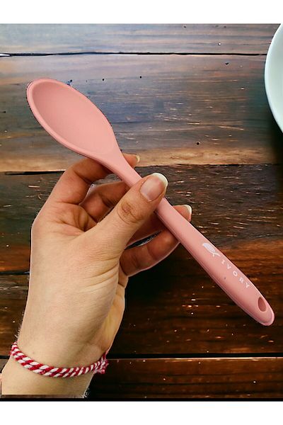 Multiamo Hard Tip Heat Resistant Fireproof Non-Stick Silicone Short Deep Spoon 20 Cm
