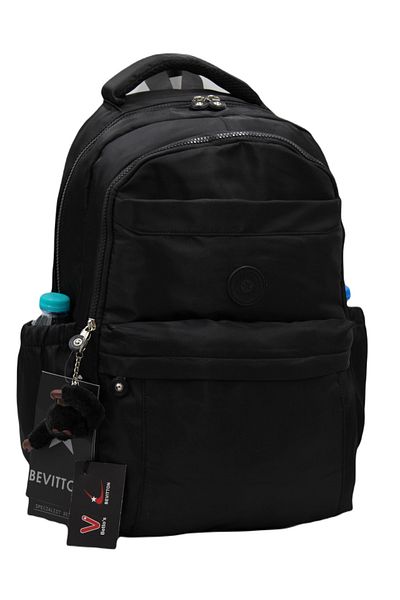 Bevitton Custom Water Repellent Fabric Black Unisex School Backpack A3172