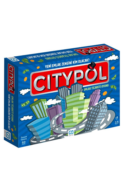 CA Games Citypol 8+ Yaş Çocuklar için Eğlenceli Aile Emlak Kutu Oyunu
