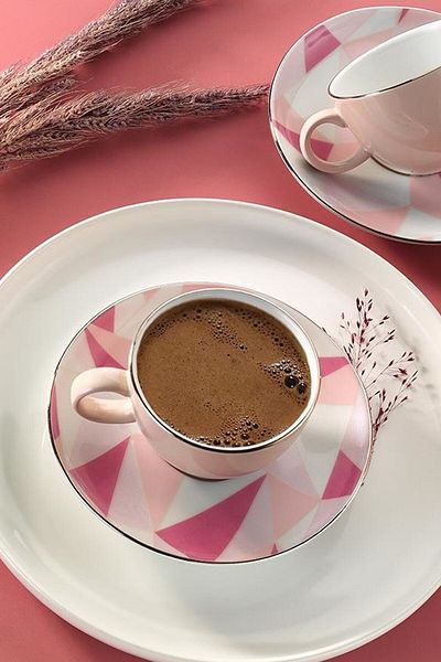 Kütahya Porselen Zeugma 4 Piece Coffee Cup Set for 2 People