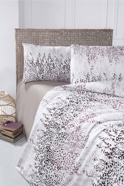 Altınbaşak Ranforce Brown Double Duvet Cover Set