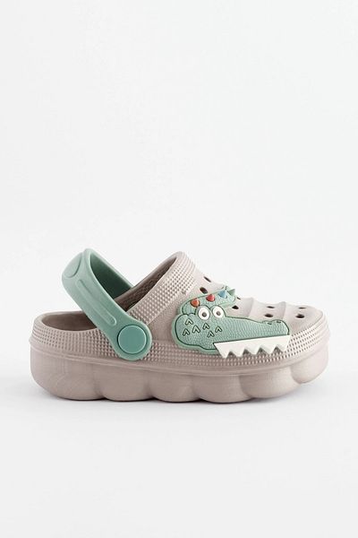 Next Baby Papuci cu talpă anti-alunecare cu detalii de crocodil gri ALY01070