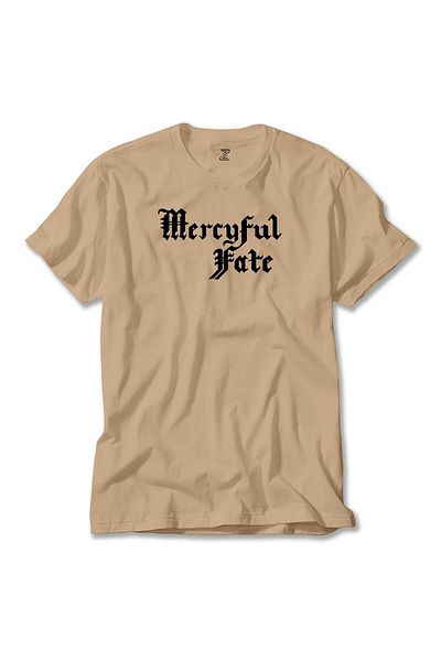 Z zepplin Mercyful Fate Logo Text Cream T-Shirt