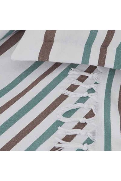 Altınbaşak Luxart Fringed Single Bedspread Inline Surf