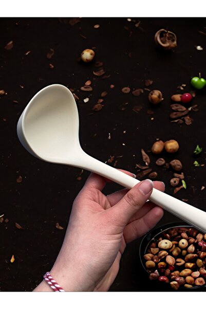 Multiamo Hard Tip Heat Resistant Fireproof Non-Stick Silicone 28 Cm Ladle 1 Piece / Four Color Options