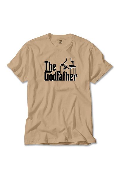 Z zepplin The Godfather Black Text Cream T-Shirt