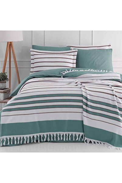 Altınbaşak Luxart Saçaklı Tek Kişilik Yatak Örtüsü Tape Surf