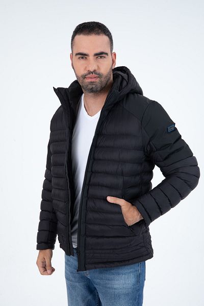 G-FOX Ανδρικό κοντό αποσπώμενο κουκούλα με επένδυση Water Repellent Classic Down παλτό 9710