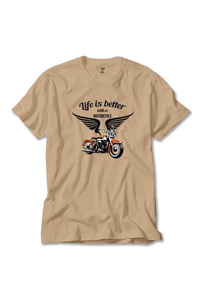 Z zepplin Vintage Harley Chopper Cream T-Shirt