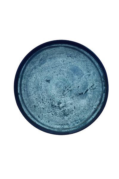 Kütahya Porselen Külahya Ceramic Nano Cream Teos 25cm Accurate Plate Carrying Blue Stone