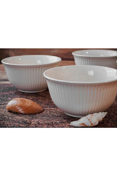 COOKCASE 6-Piece Ceramic Bowl Straight Striped
