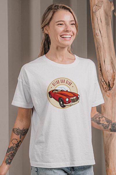 MYADA Τυπωμένο μπλουζάκι ρετρό Car Club με κλασικό σχέδιο αυτοκινήτου