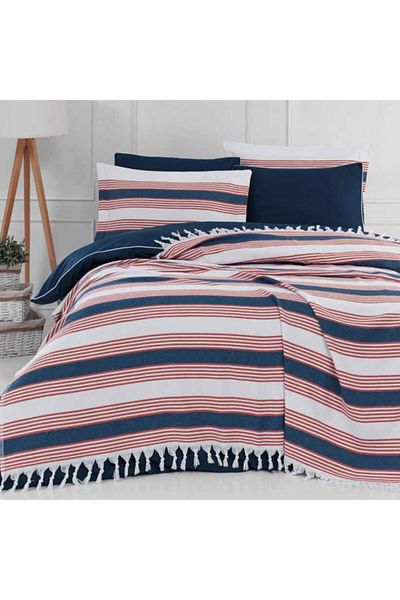 Altınbaşak Luxart Fringed Bedspread 2x Pillow 220x240
