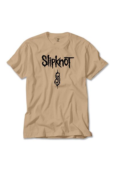 Z zepplin Slipknot Logo Text Cream T-Shirt